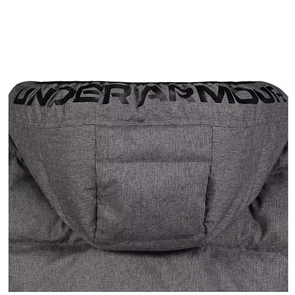 Under Armour UA Kids Gray Hooded Pronto Puffer Jacket Synthetic Fill Size XL - Picture 3 of 10